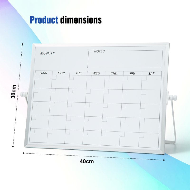Double-Sided Magnetic Desktop Whiteboard with Stand, 16x12 inches, Office & Home Use