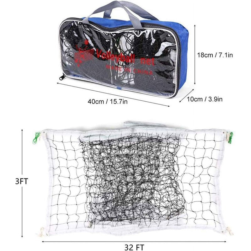 Outdoor Volleyball Net 32x3FT Heavy Duty with Steel Cable for Backyard Beach Pool