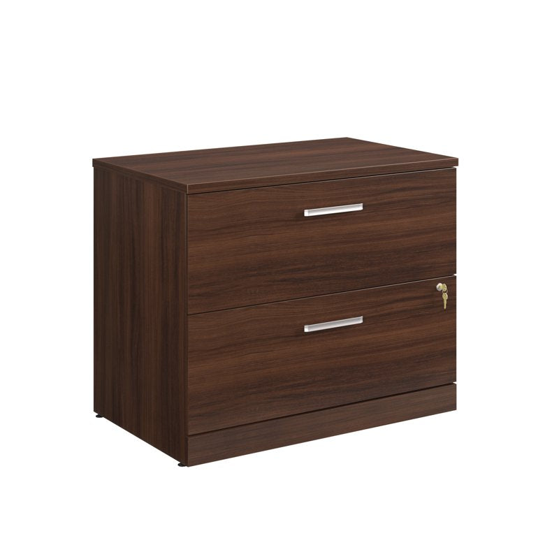Sauder Affirm Lateral Filing Cabinet with Lock in Noble Elm Brown, 2-Drawer Office Storage
