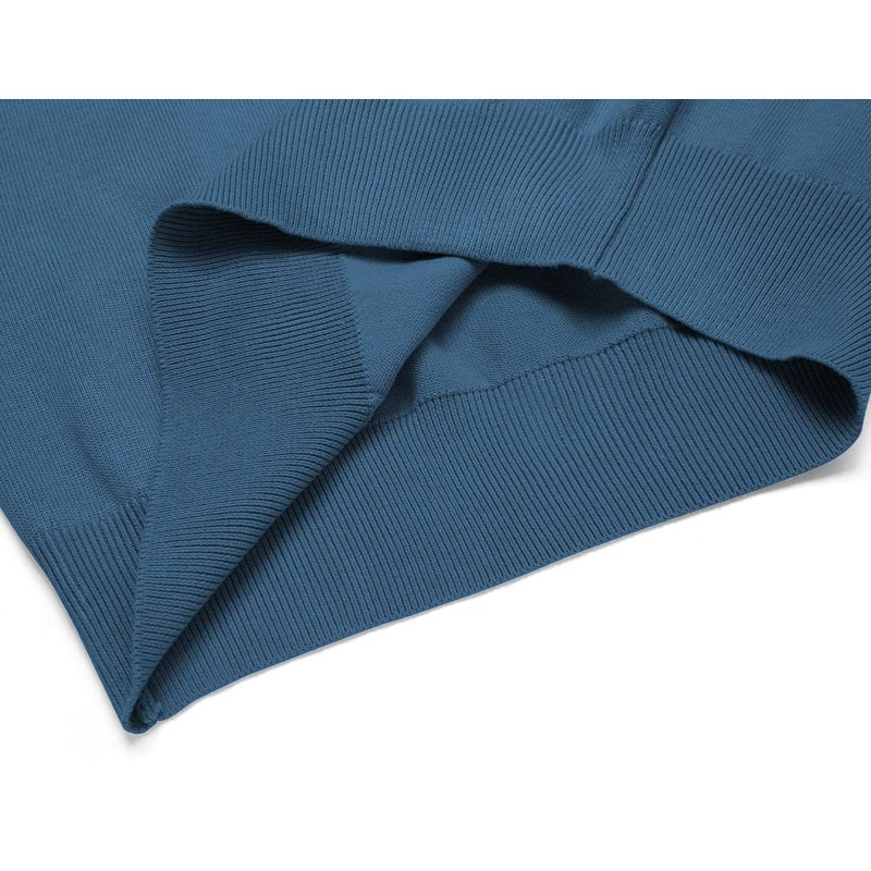 Men's Slim Fit Long Sleeve Polo Shirt with Button-Down Collar and Stretch Knit Fabric
