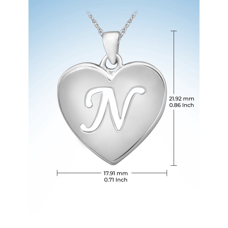 Personalized Sterling Silver Initial Pendant Necklace with Rope Chain
