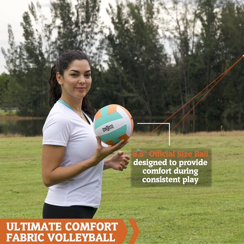 Outdoor Volleyball Set with Adjustable Steel Poles & Official Size Volleyball