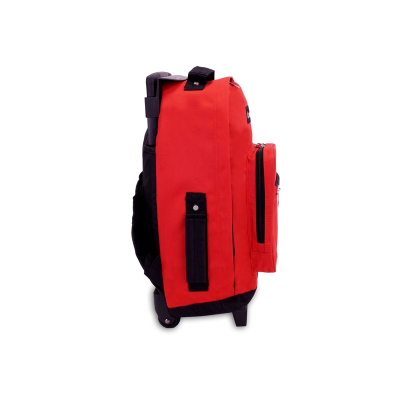 Unisex Wheeled Backpack with Multiple Pockets and Telescoping Handle