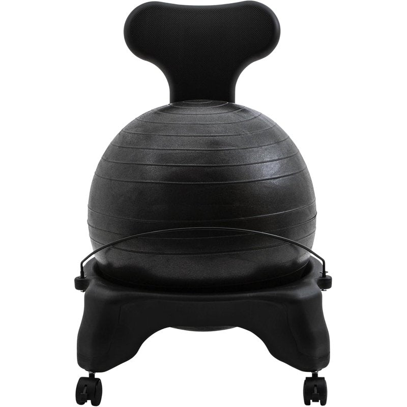 Balance Ball Chair with Wheels & Back Support for Home or Office - Includes Pump