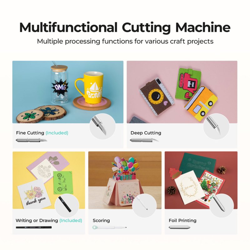 Smart Cutting Machine for Vinyl & Craft Projects with Accessories