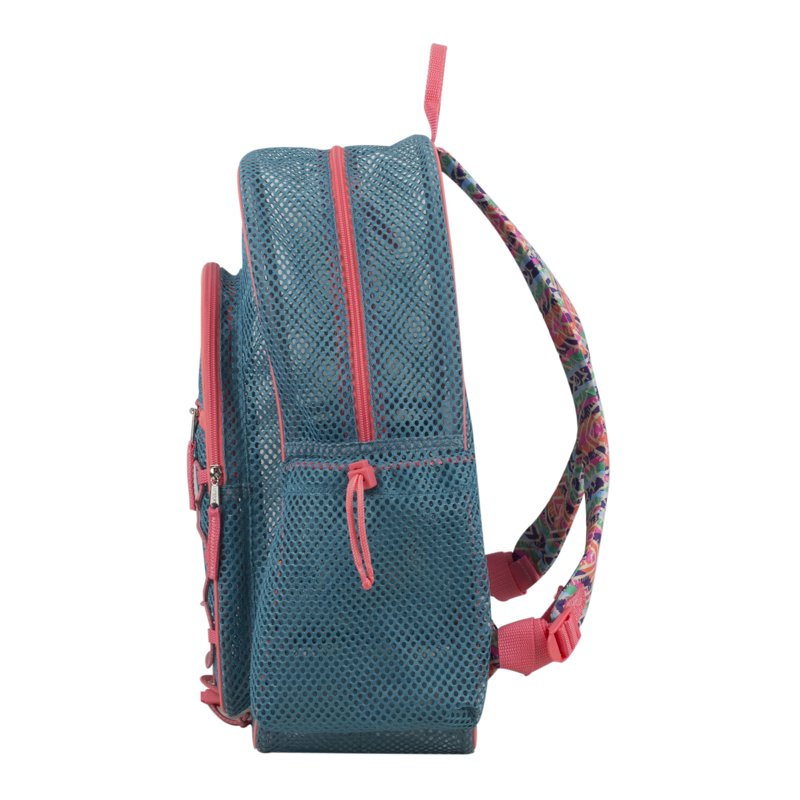 Large Mesh Backpack with Bungee Cord - Unisex Aqua Haze