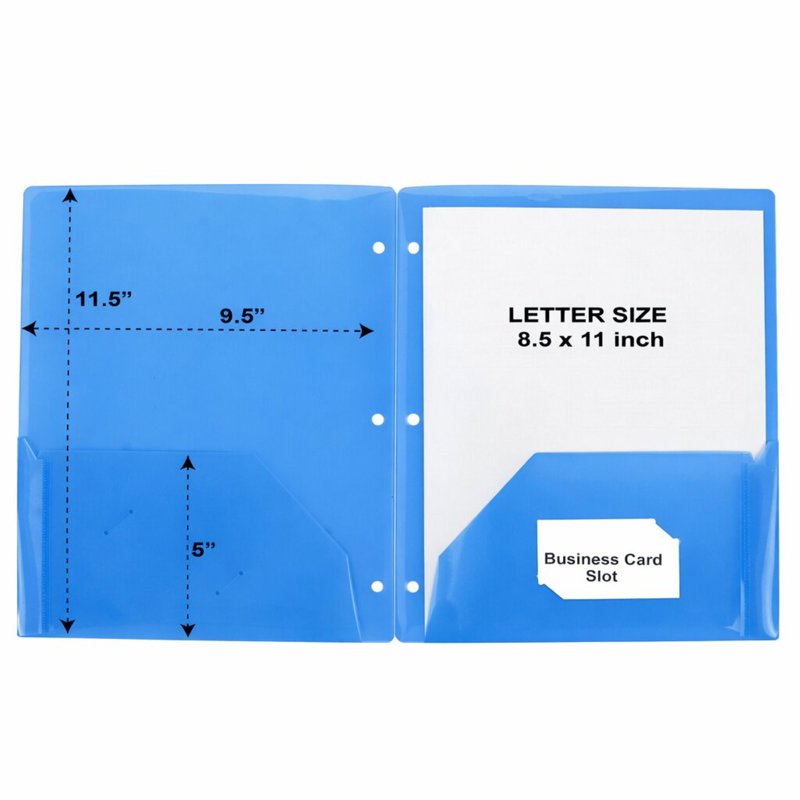 100 Pack Two Pocket Blue Translucent 3-Ring Hole Punch Folders, 11.5 x 9.5 in - Trailmaker