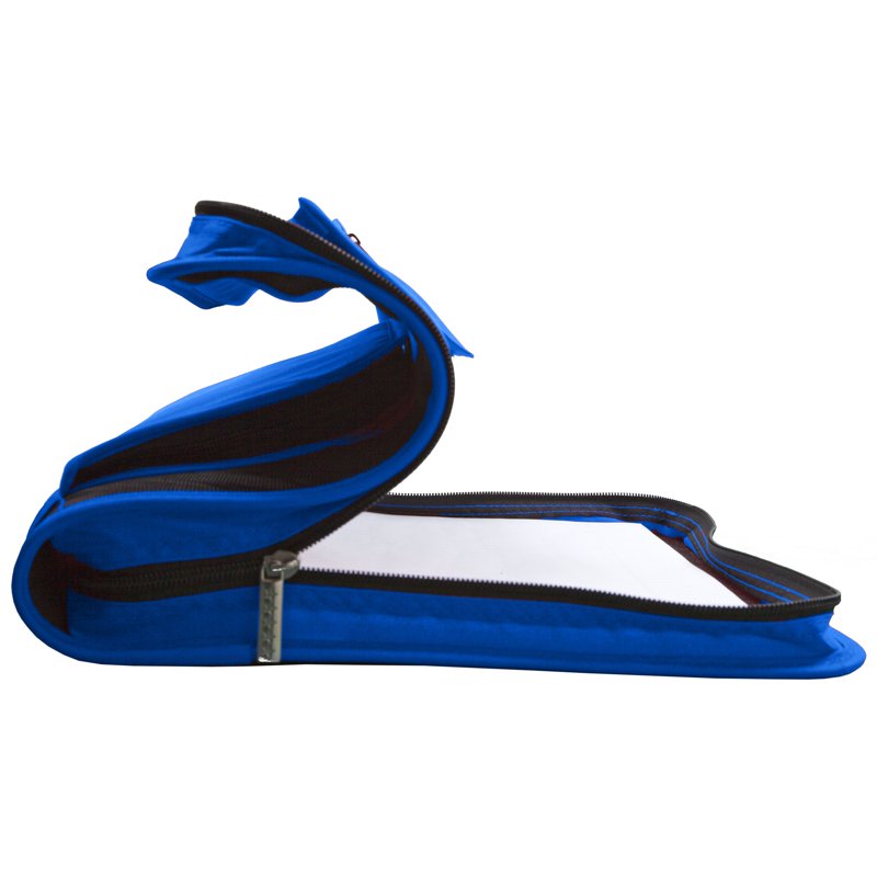 Durable 1.5 Inch Plastic Binder with Zipper Pocket and Rings - Blue