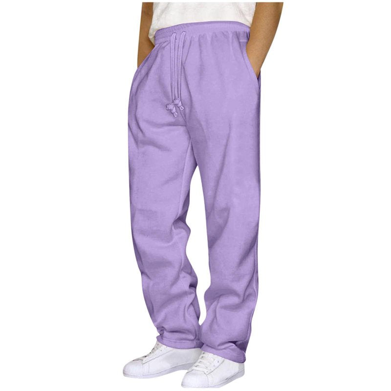 Men's Drawstring Loose Fit Sweatpants with Pockets - Lightweight Casual Joggers
