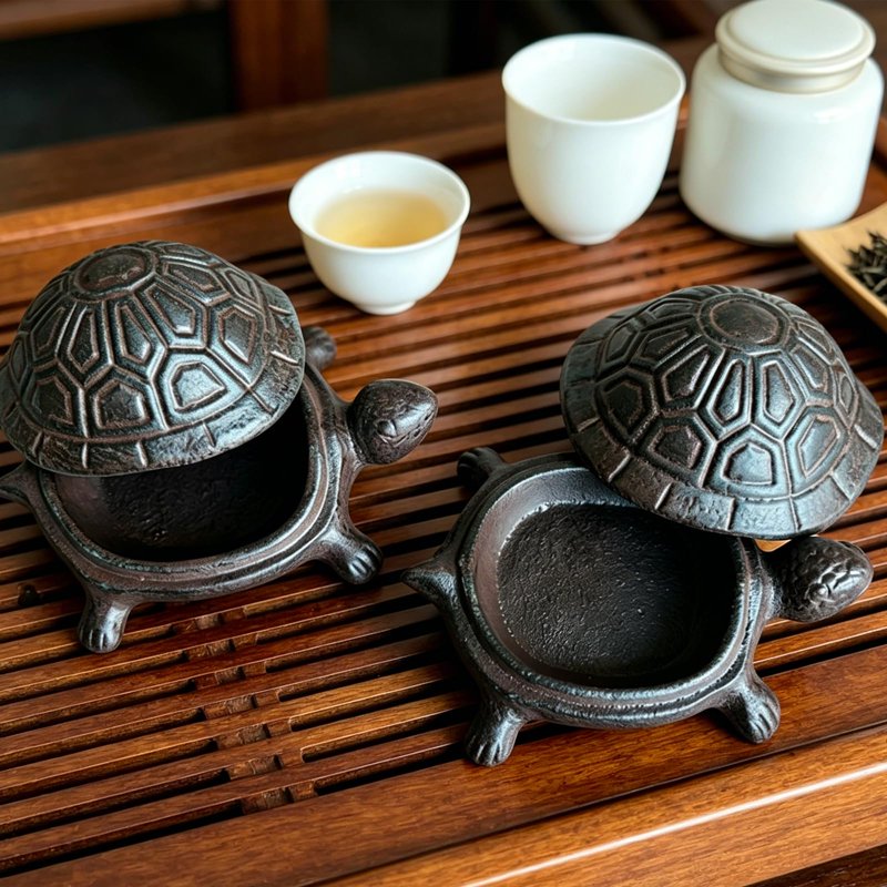 Cast Iron Turtle Key Hider - Weatherproof Outdoor Discreet Key Box for Garden Yard Patio