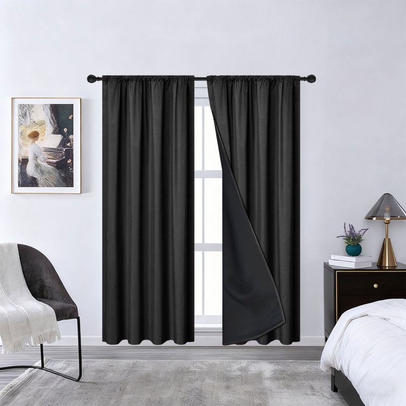 Blackout Window Curtain with Sun and Thermal Insulation, Full Light Blocking Drapes