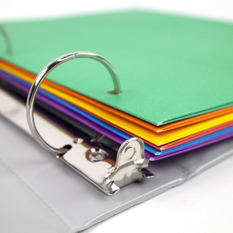 2-Pocket Paper Folder with Metal Prongs - Assorted Color 10-Pack