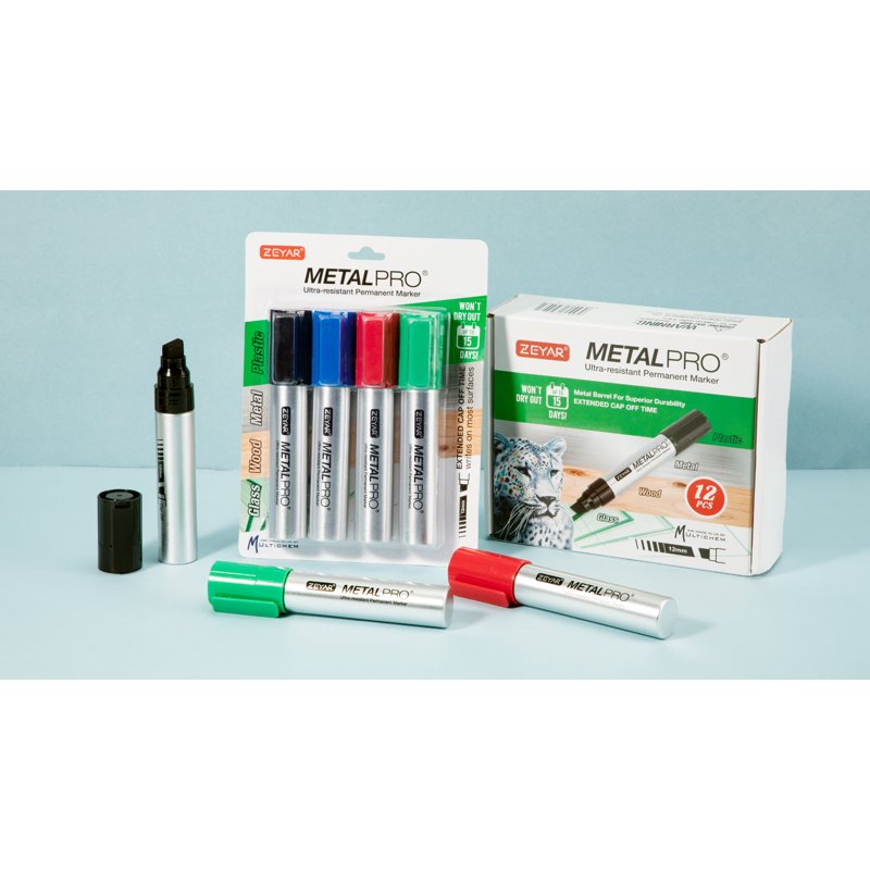 Jumbo Permanent Markers Set of 12 Waterproof & Smear Proof Craft Markers