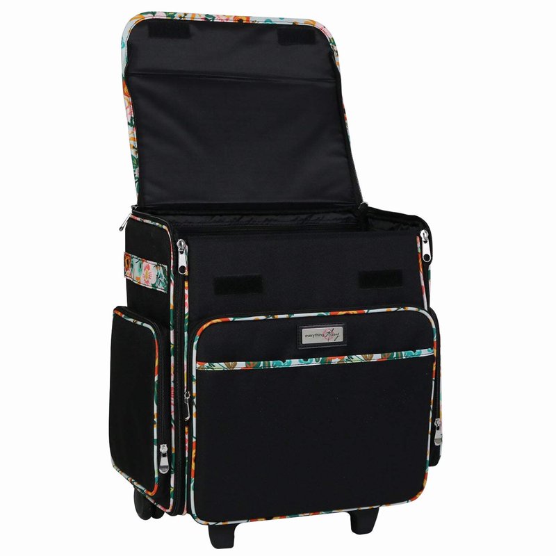 Foldable Rolling Scrapbook Case with Locking Handle, Large Capacity, Travel-Friendly