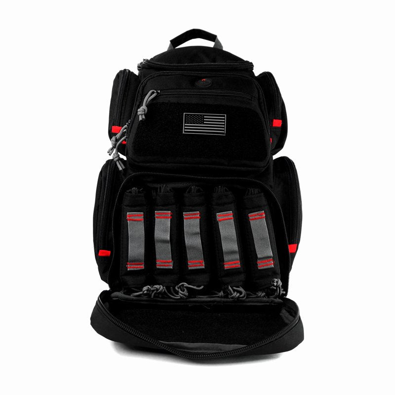 Heavy Duty Lockable Outdoor Hiking Backpack with Rain Cover - Black