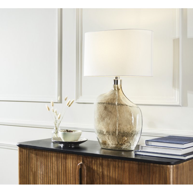 Modern Gold Table Lamp - 27.5 Inch Artistic Glass Accent Light