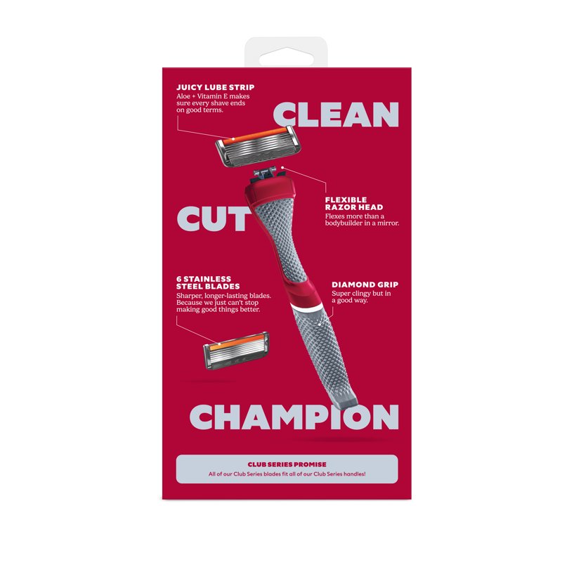6-Blade Razor Starter Set with Reusable Handle and Replacement Blades