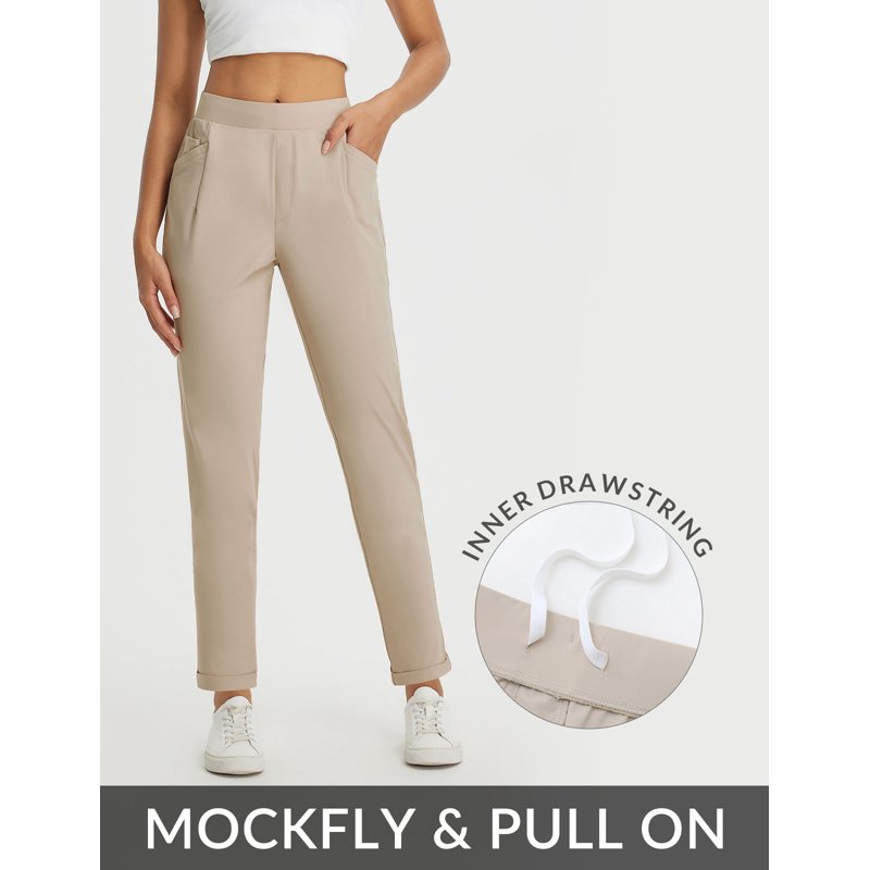 Baleaf Women’s Travel Biz Casual Pants with Pockets - Beige, Size L