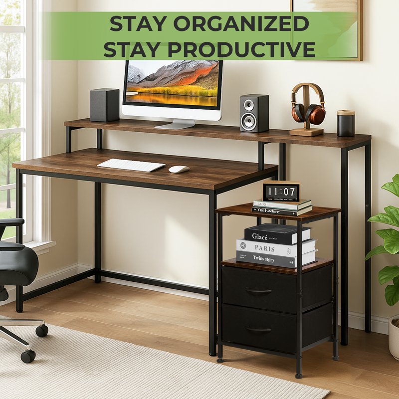 Modern Wood File Cabinet with Drawers for Home Office and Under Desk Storage