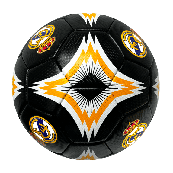 Real Madrid Soccer Ball Size 5 - Black Gold White Crest | Official Licensed, Icon Sports (Variation 5)