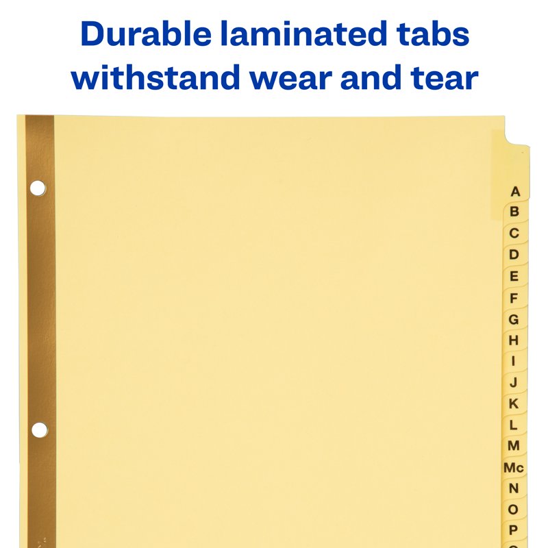 Avery Laminated Alphabet Table of Contents Dividers - 25 Tabs, 8.5 x 11, Pack of 25