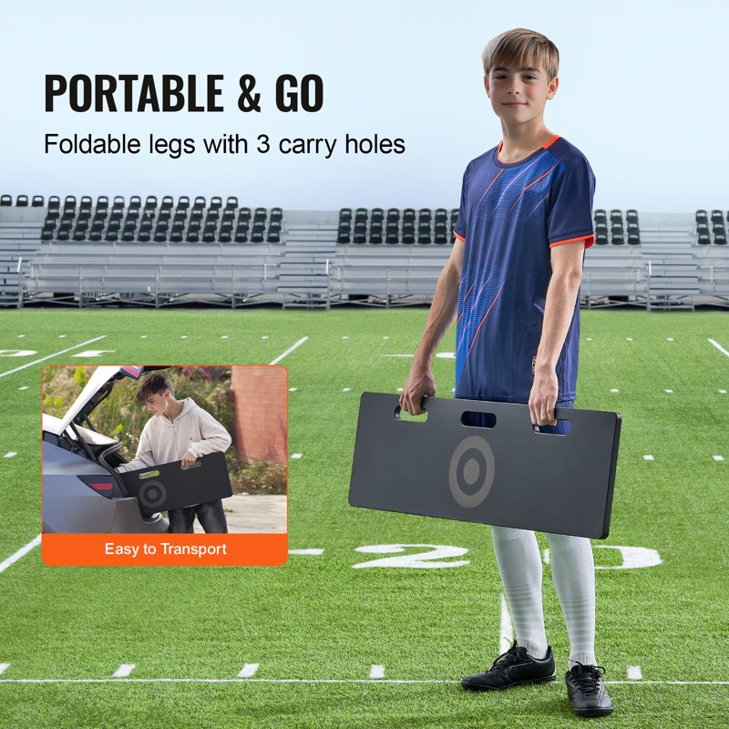 KFFKFF 42x12in Football Bounce Board - Dual Angle Rebounder, Collapsible HDPE Return Board, Passing & Shooting Drills (Variation: 40 x 12")