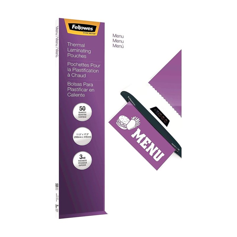 Laminating Pouches - Glossy Menu Protectors, 3 Mil, 50-Pack