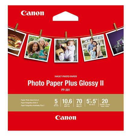 Canon PP-301 5x5 Inch Photo Paper Plus Glossy II - Square 20 Sheets
