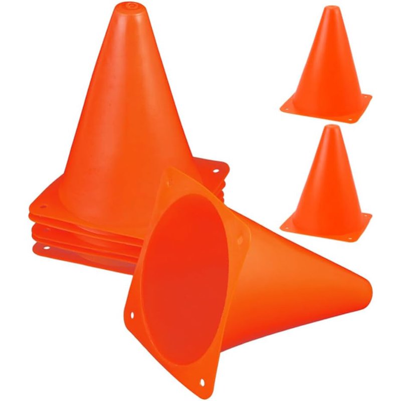 Soccer Training Cones 12-Piece Set 7 Inch Plastic Field Markers for Indoor Outdoor Practice