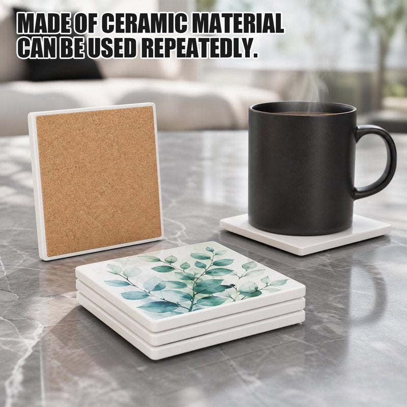 Blank Ceramic Tiles Set for DIY Crafts and Art Projects, Glossy Finish, 36 Pack