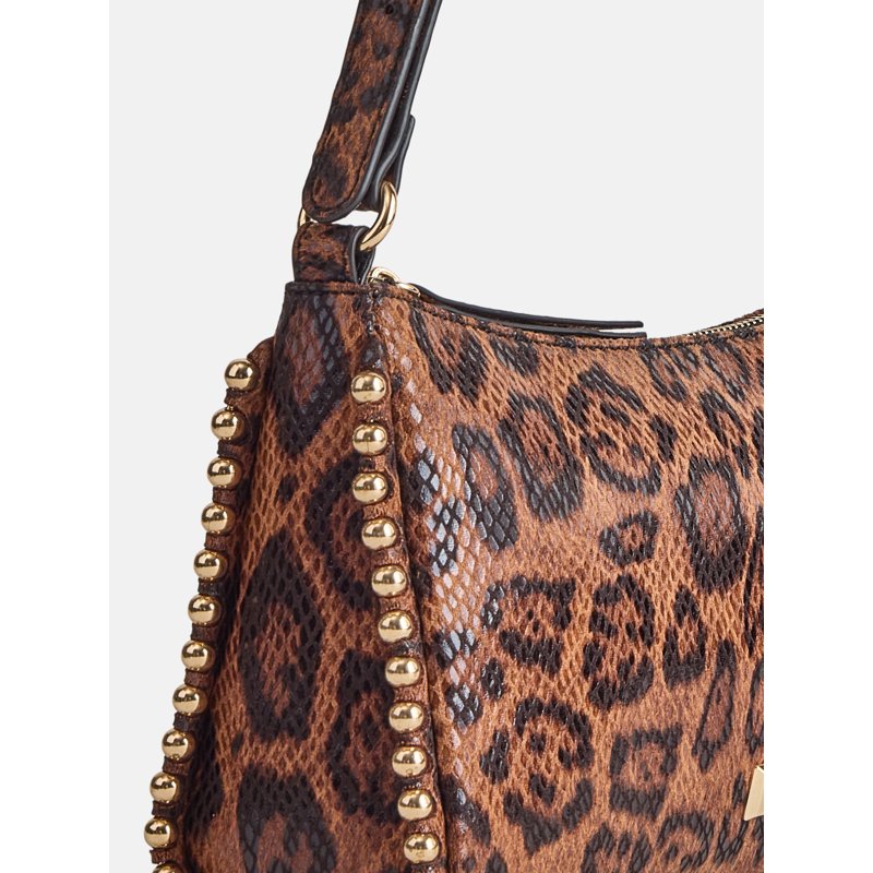 Women's Shoulder Handbag with Adjustable Strap - Leopard, Black, Olive