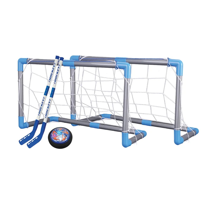 Kids Indoor Outdoor Hockey Set with Hover Puck and Goals - Active Play