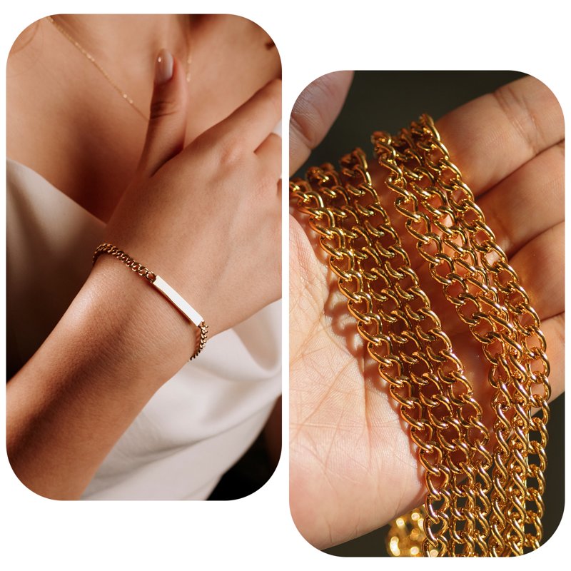 Aluminum Curb Chain Roll - Twisted Links for Jewelry Making, 65.6ft, Gold/Silver/Rose Gold/Black