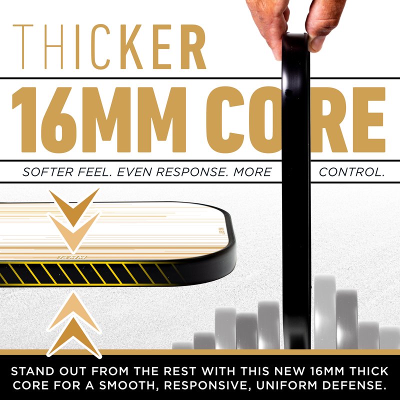 Pro Signature Pickleball Paddle 16mm Poly Core, MaxGrit Grip