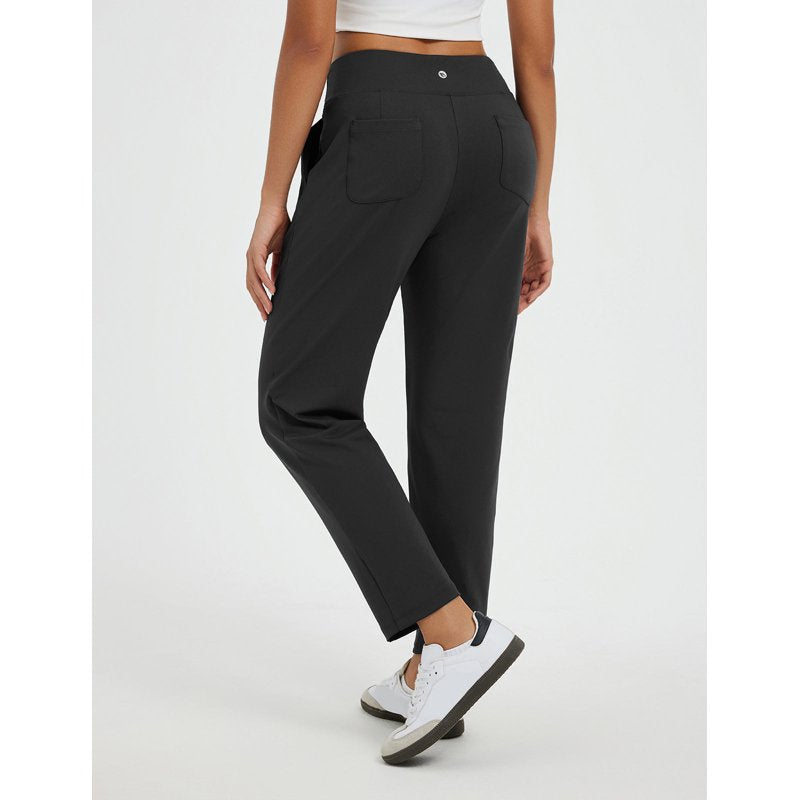 BALEAF Womens Travel Pants Stretch Golf Pants with Pockets - Black, XS