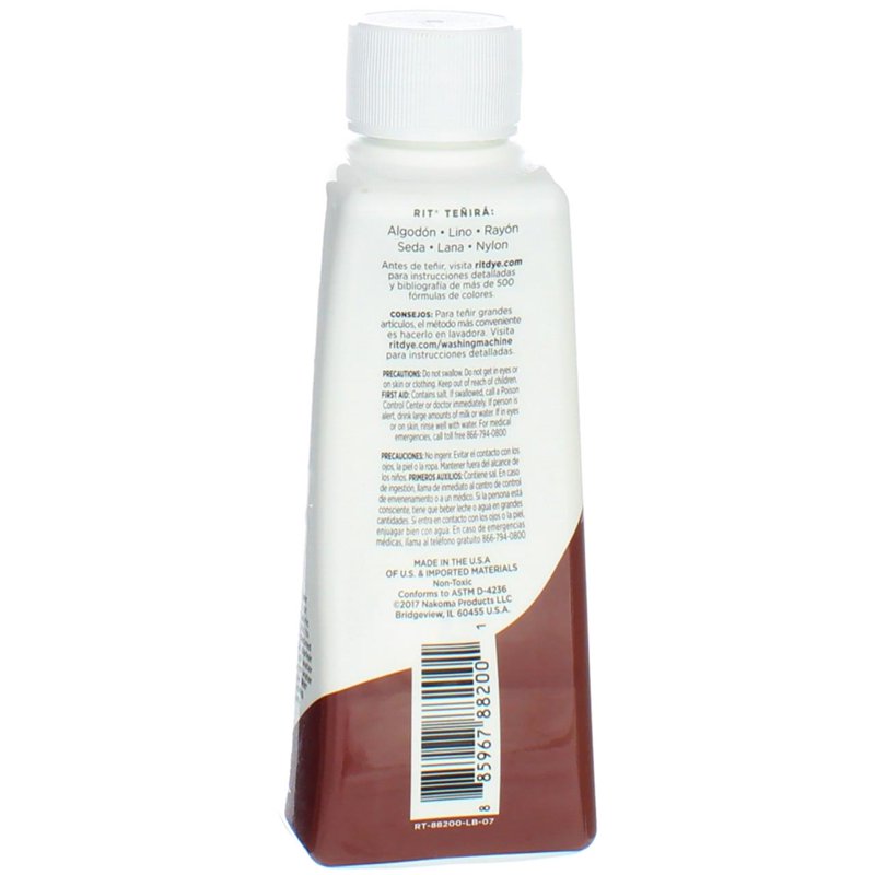 All-Purpose Liquid Fabric Dye Cocoa Brown 8 fl oz (4 Pack) - Clothing & Textile Colorant
