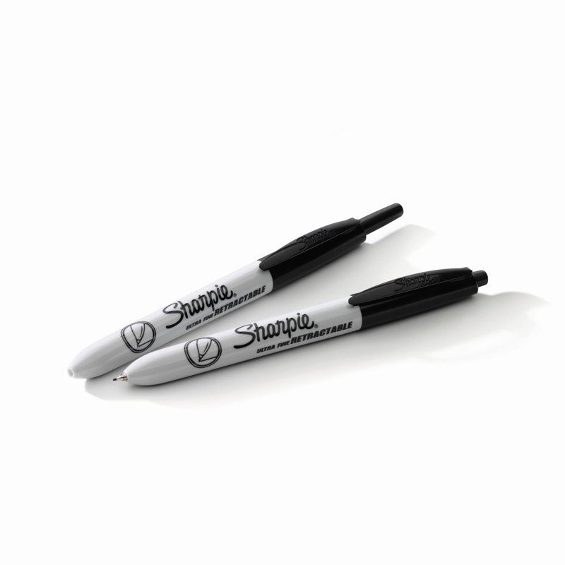 Retractable Permanent Markers - Ultra Fine Point Black, 3 Pack