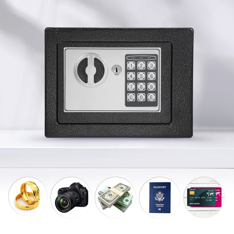 Fireproof Waterproof Home Safe with Digital Keypad and Alarm System - Compact Security Box