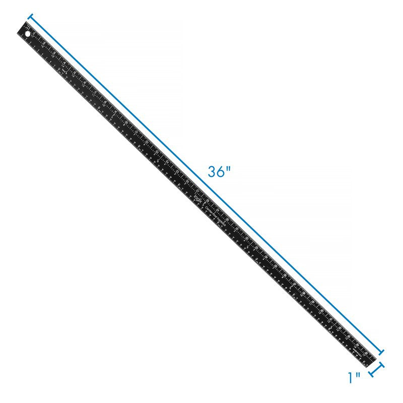 36-Inch Aluminum Ruler with Hang Hole - Measuring, Craft & Sewing Tool