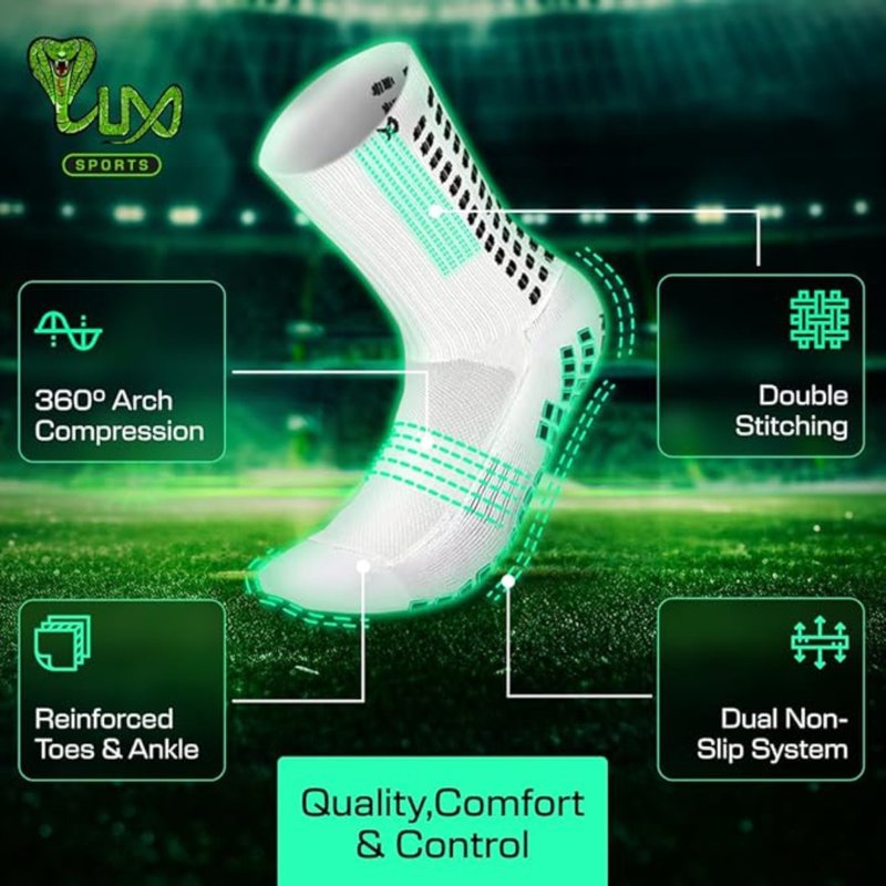 Soccer Grip Socks Anti Slip Knee-High Athletic Socks for Football and Training