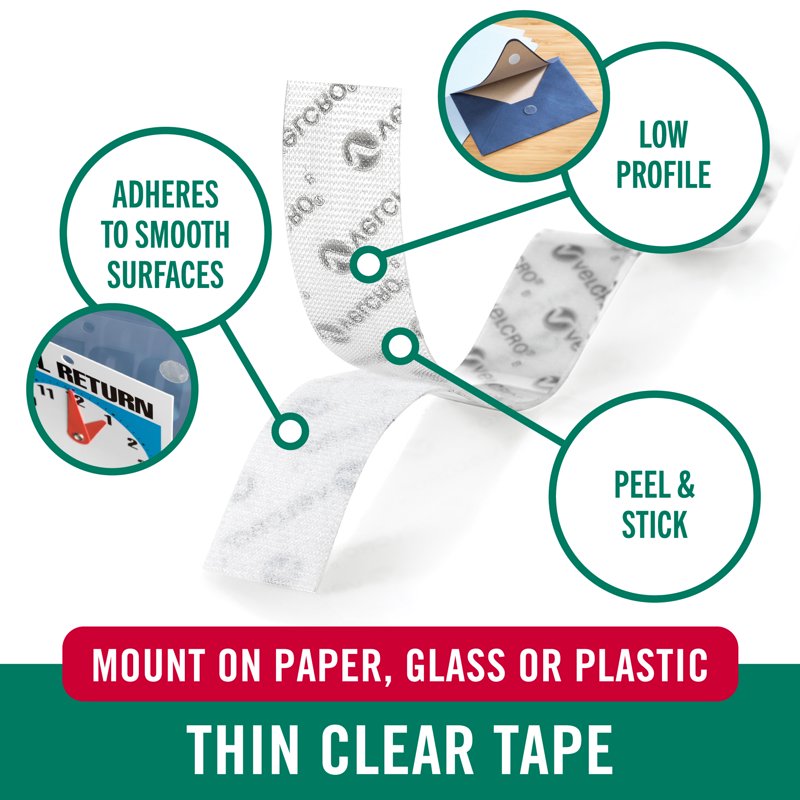 Clear General Purpose Double-Sided Tape - Thin Adhesive Strips for Home & Office