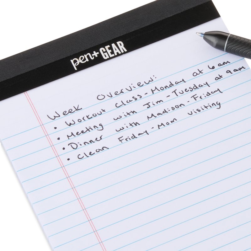 Heavyweight Narrow Ruled Legal Pads 6 Pack - 5x8 White Paper, 50 Sheets Each