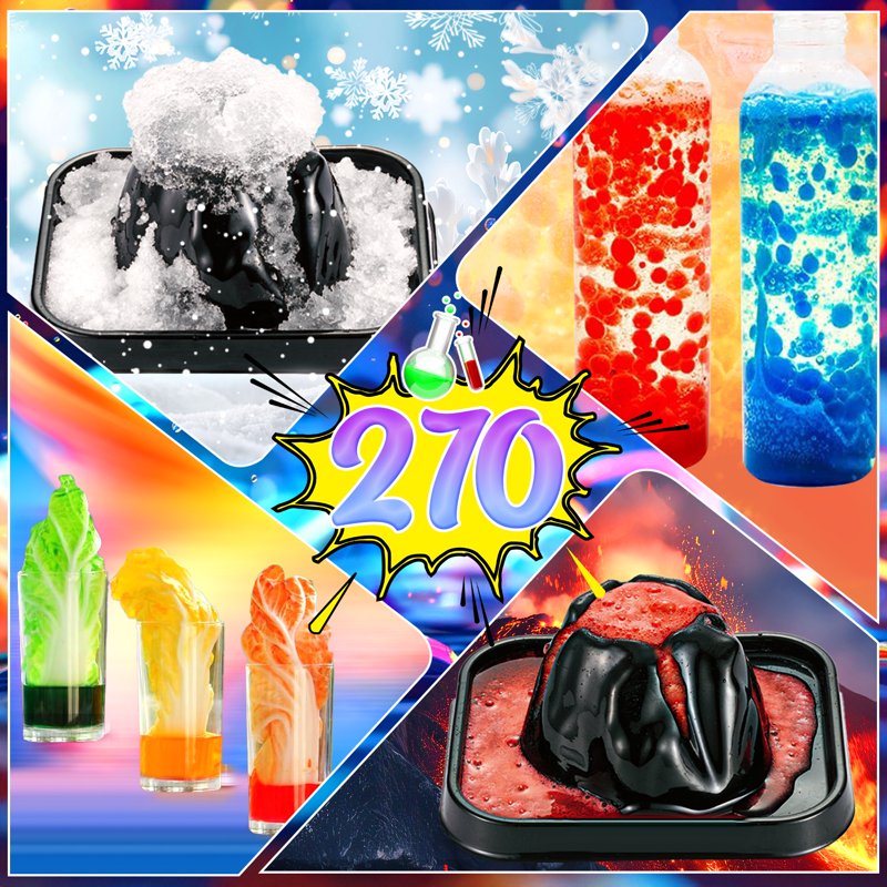 Kids STEM Science Kit with 270 Experiments - Educational Volcano & Lab Set for Ages 5-12