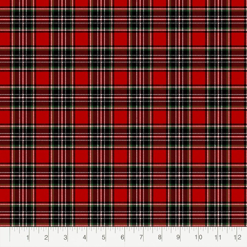 Precut Cotton Flannel Plaid Fabric Bundle - 18x21 Inches, 5 Pieces