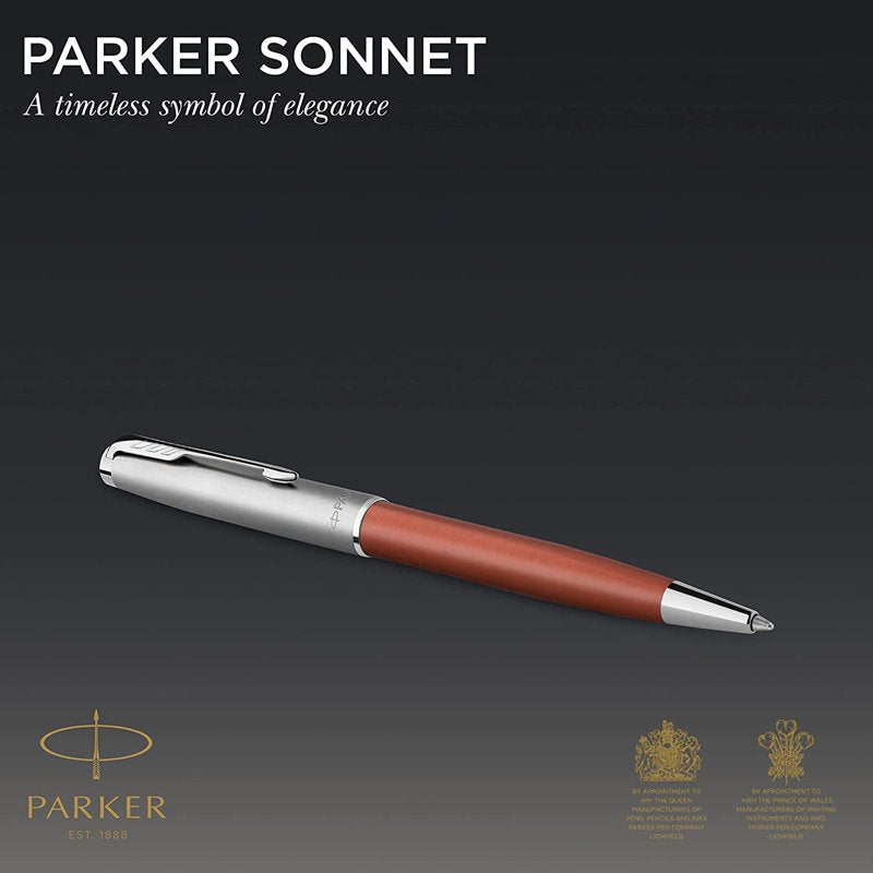 Ballpoint Pen with Orange Lacquer Barrel and Palladium Trim - Medium Point, Gift Box