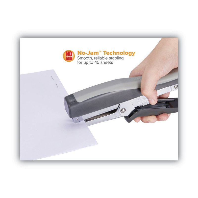Standard Plier Stapler - Black and Gray, Easy Squeeze, No-Jam Technology