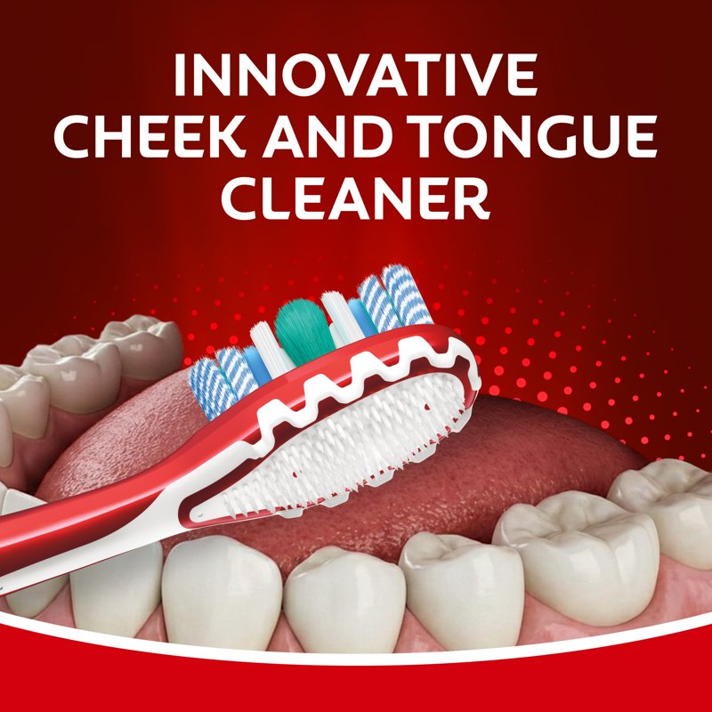 Adult Medium Toothbrush with Whitening & Tongue Cleaner - Recyclable Handle
