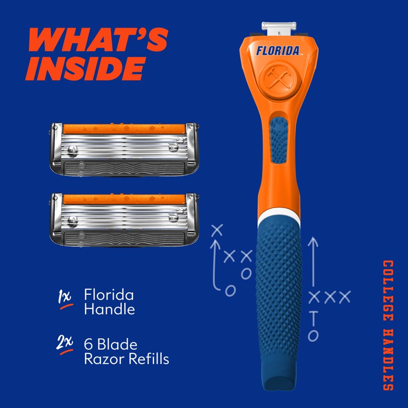 Men's 6-Blade Razor Starter Set with Reusable Handle and Blades