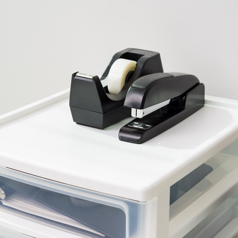 Medium 3-Drawer Desk Organizer - Plastic Storage Container for Office & Craft Supplies
