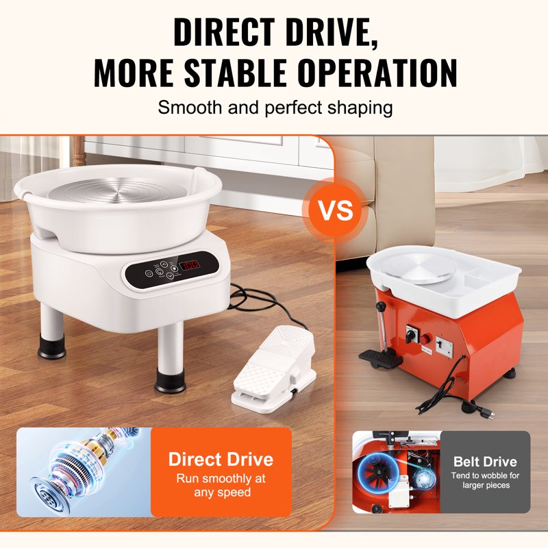 11-Inch Ceramic Pottery Wheel 450W with Touch Screen & Foot Pedal